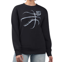 NBA - Sacramento Kings G-III 4Her by Carl Banks Women's Metallic Print Basketball Sketch Fleece Sweatshirt - Black