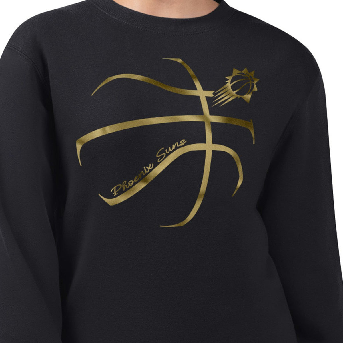 NBA - Phoenix Suns G-III 4Her by Carl Banks Women's Metallic Print Basketball Sketch Fleece Sweatshirt - Black