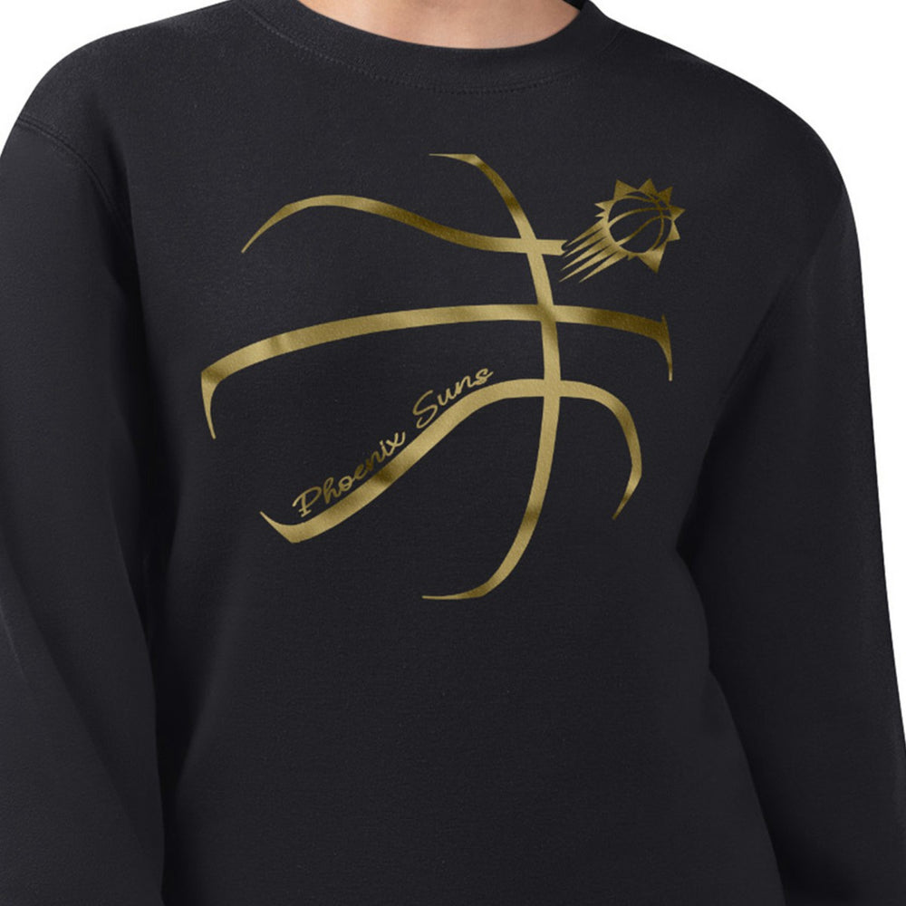 NBA - Phoenix Suns G-III 4Her by Carl Banks Women's Metallic Print Basketball Sketch Fleece Sweatshirt - Black