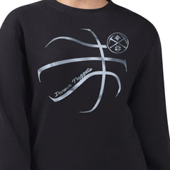 NBA - Denver Nuggets G-III 4Her by Carl Banks Women's Metallic Print Basketball Sketch Fleece Sweatshirt - Black