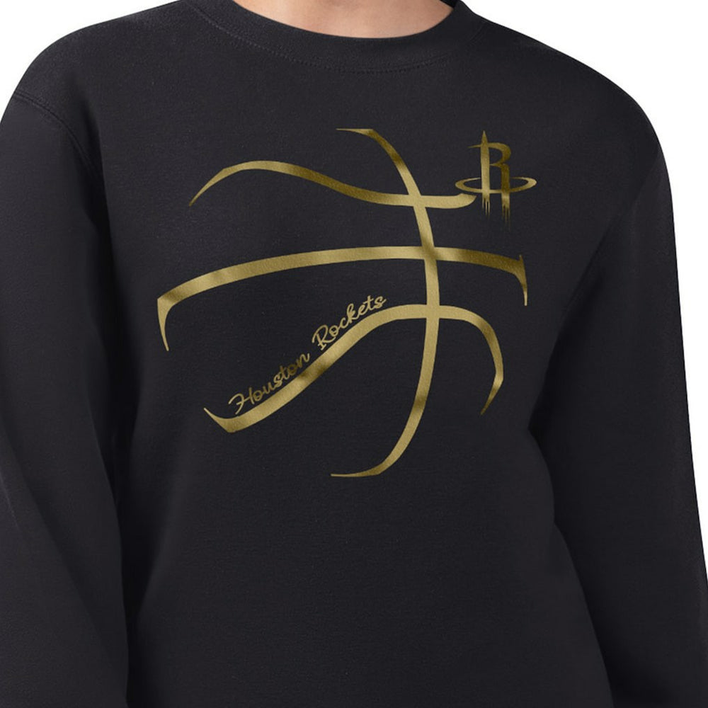 NBA - Houston Rockets G-III 4Her by Carl Banks Women's Metallic Print Basketball Sketch Fleece Sweatshirt - Black