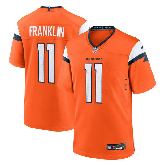 Troy Franklin Denver Broncos Team Game Jersey - Orange | NFL Jerseys