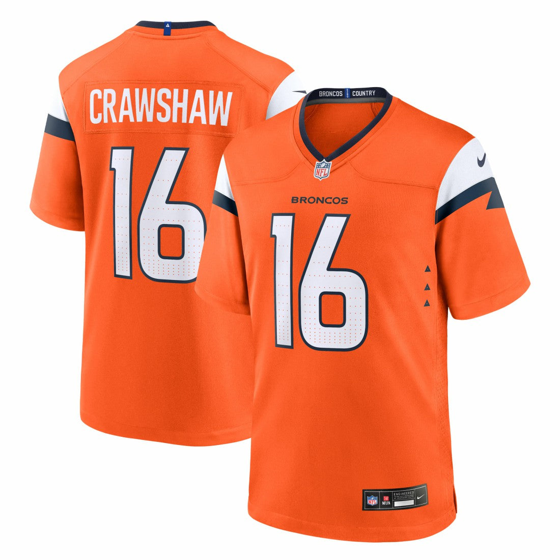 Jeremy Crawshaw Denver Broncos Team Game Jersey Orange - Nike