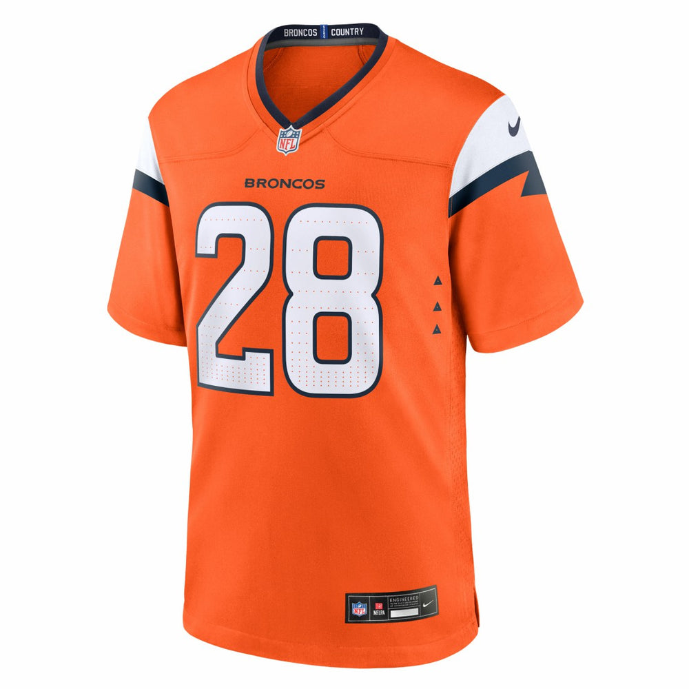 Tyler Badie Denver Broncos Team Game Jersey Orange - Nike