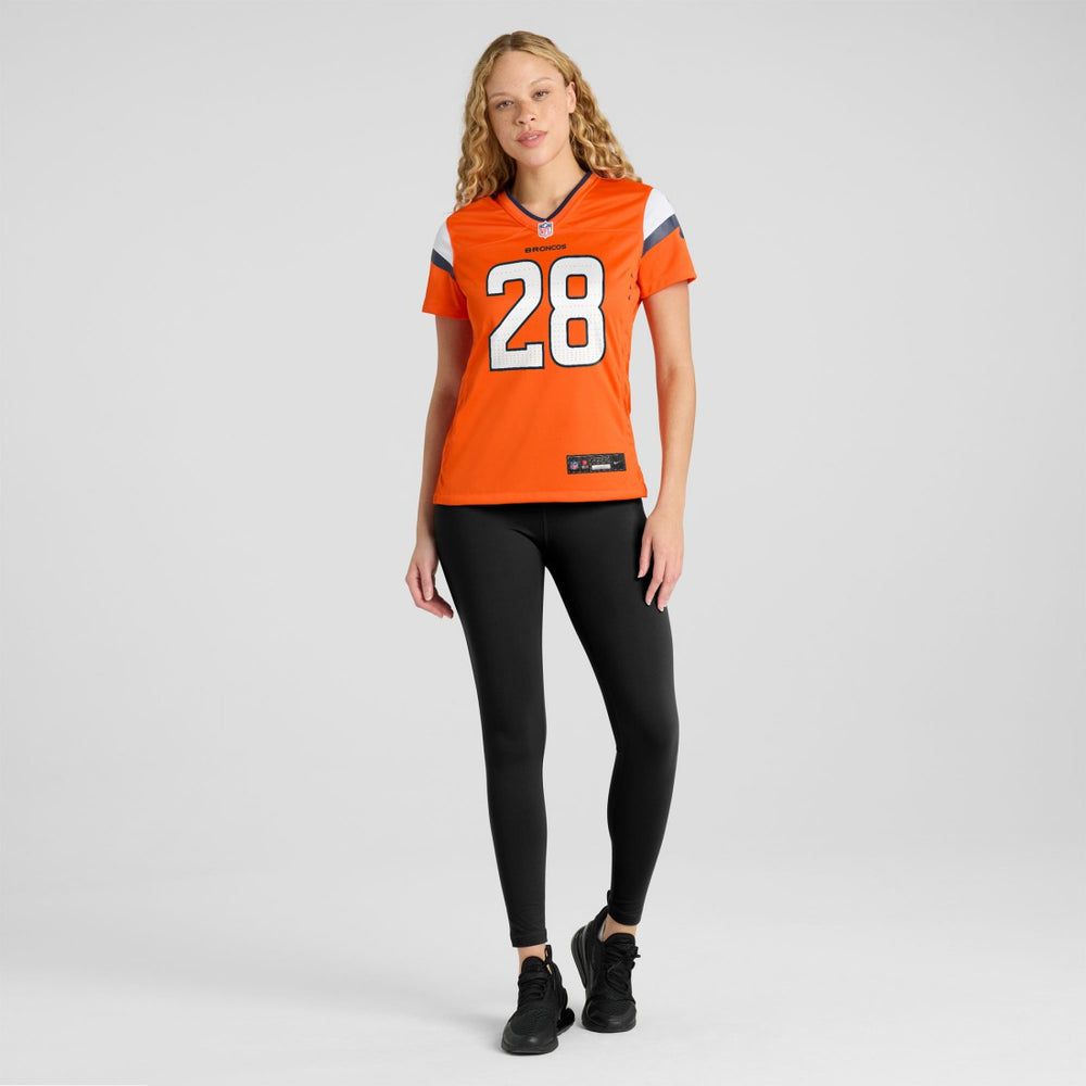 Tyler Badie Denver Broncos Women's Team Game Jersey Orange - Nike