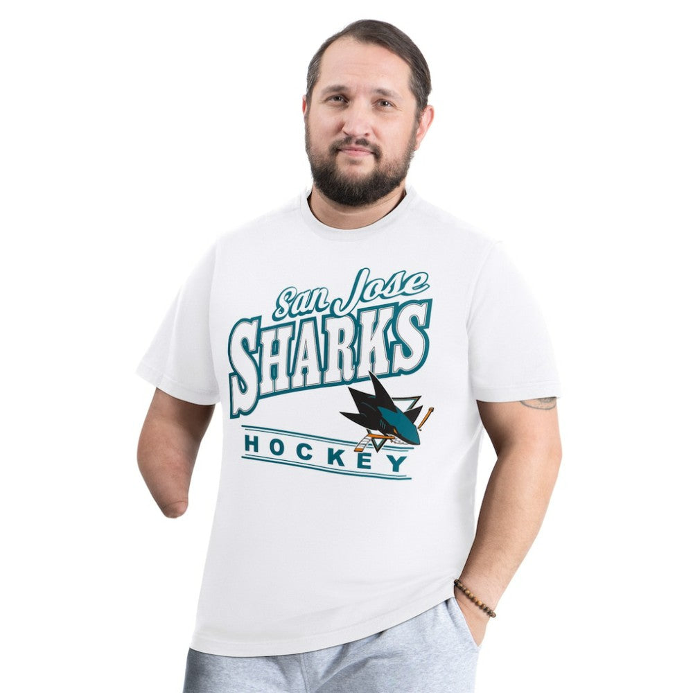 San Jose Sharks - G-III Sports by Carl Banks Adaptive Headliner T-Shirt White