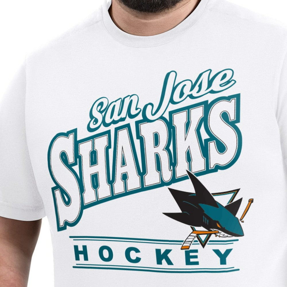 San Jose Sharks - G-III Sports by Carl Banks Adaptive Headliner T-Shirt White