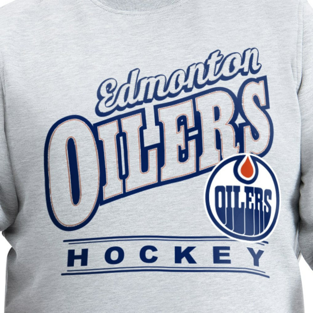 Edmonton Oilers - G-III Sports by Carl Banks Adaptive Headliner Fleece Sweatshirt Gray