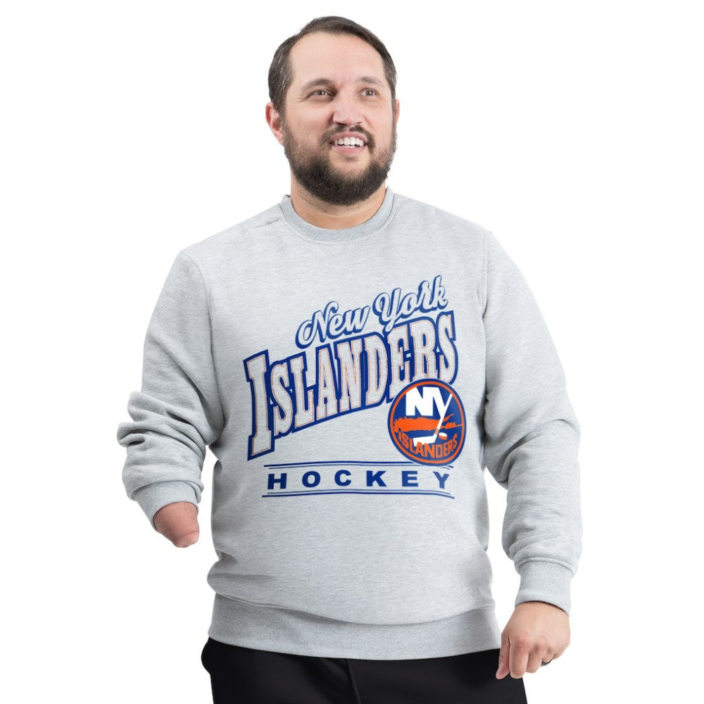 New York Islanders - G-III Sports by Carl Banks Adaptive Headliner Fleece Sweatshirt Gray