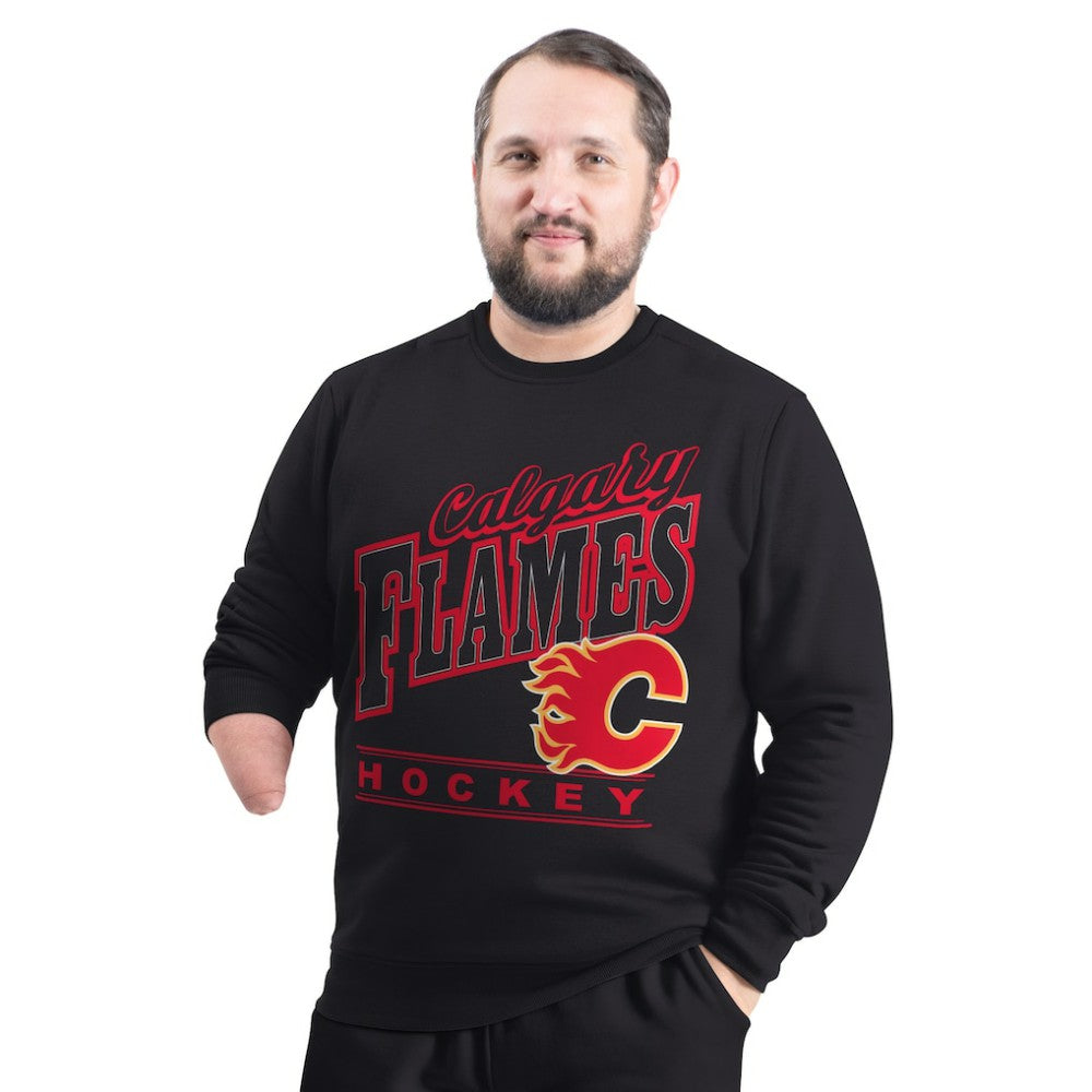 Calgary Flames - G-III Sports by Carl Banks Adaptive Headliner Fleece Sweatshirt Black