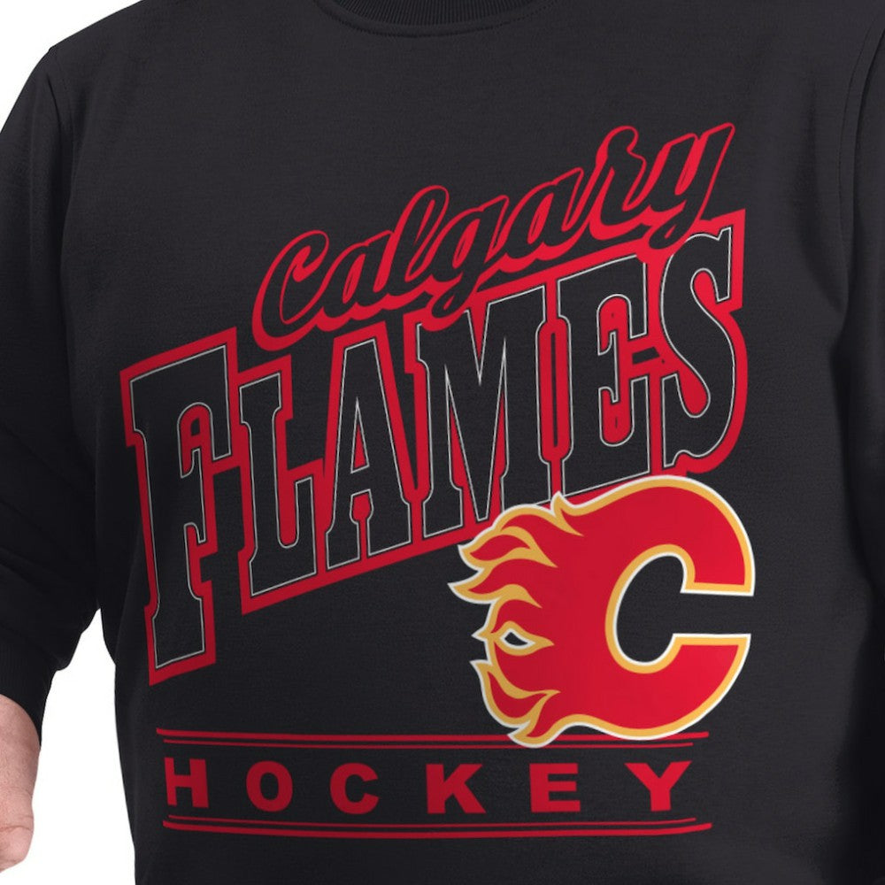 Calgary Flames - G-III Sports by Carl Banks Adaptive Headliner Fleece Sweatshirt Black