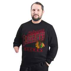 Chicago Blackhawks G-III Sports by Carl Banks Adaptive Headliner Fleece Sweatshirt Black