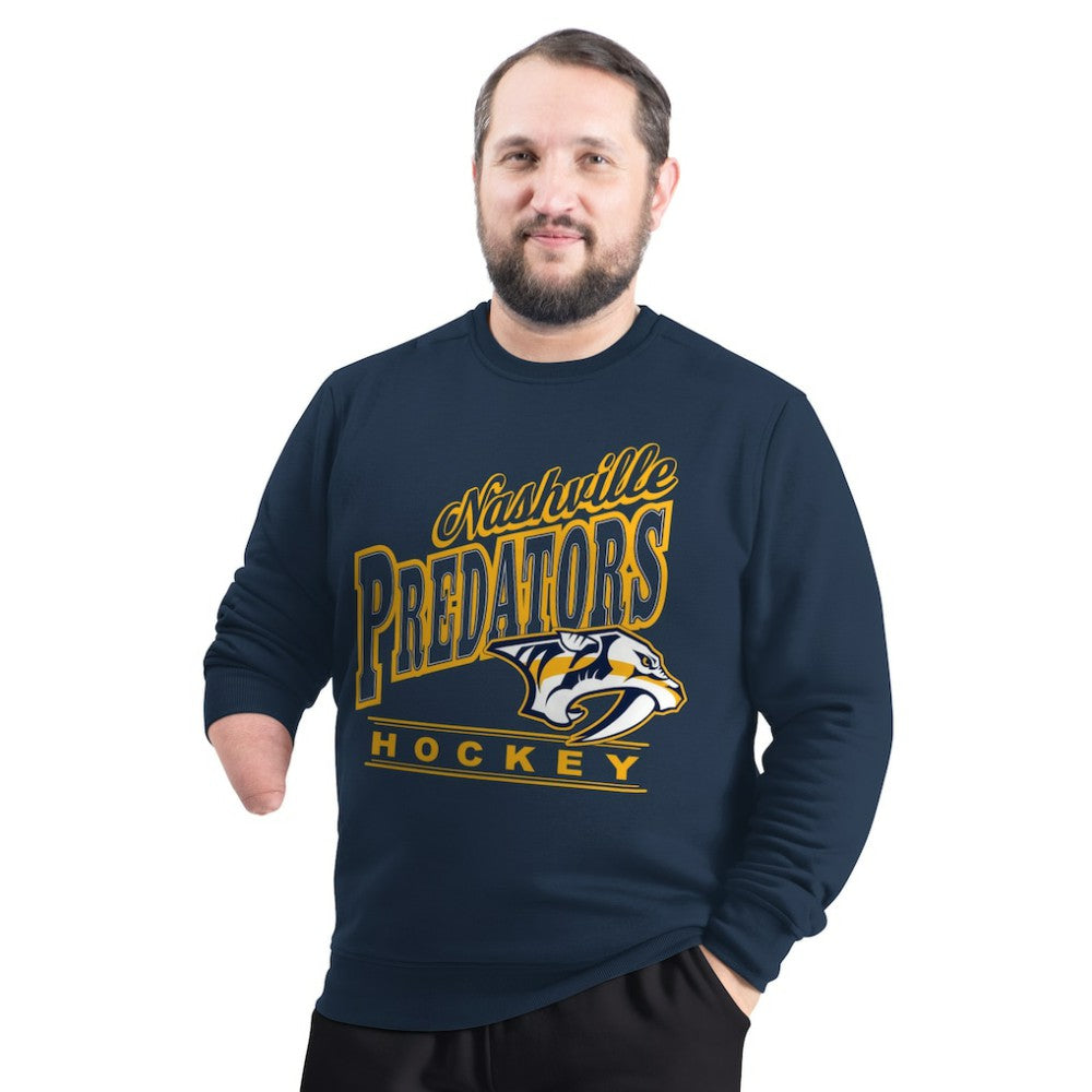 Nashville Predators - G-III Sports by Carl Banks Adaptive Headliner Fleece Sweatshirt Navy