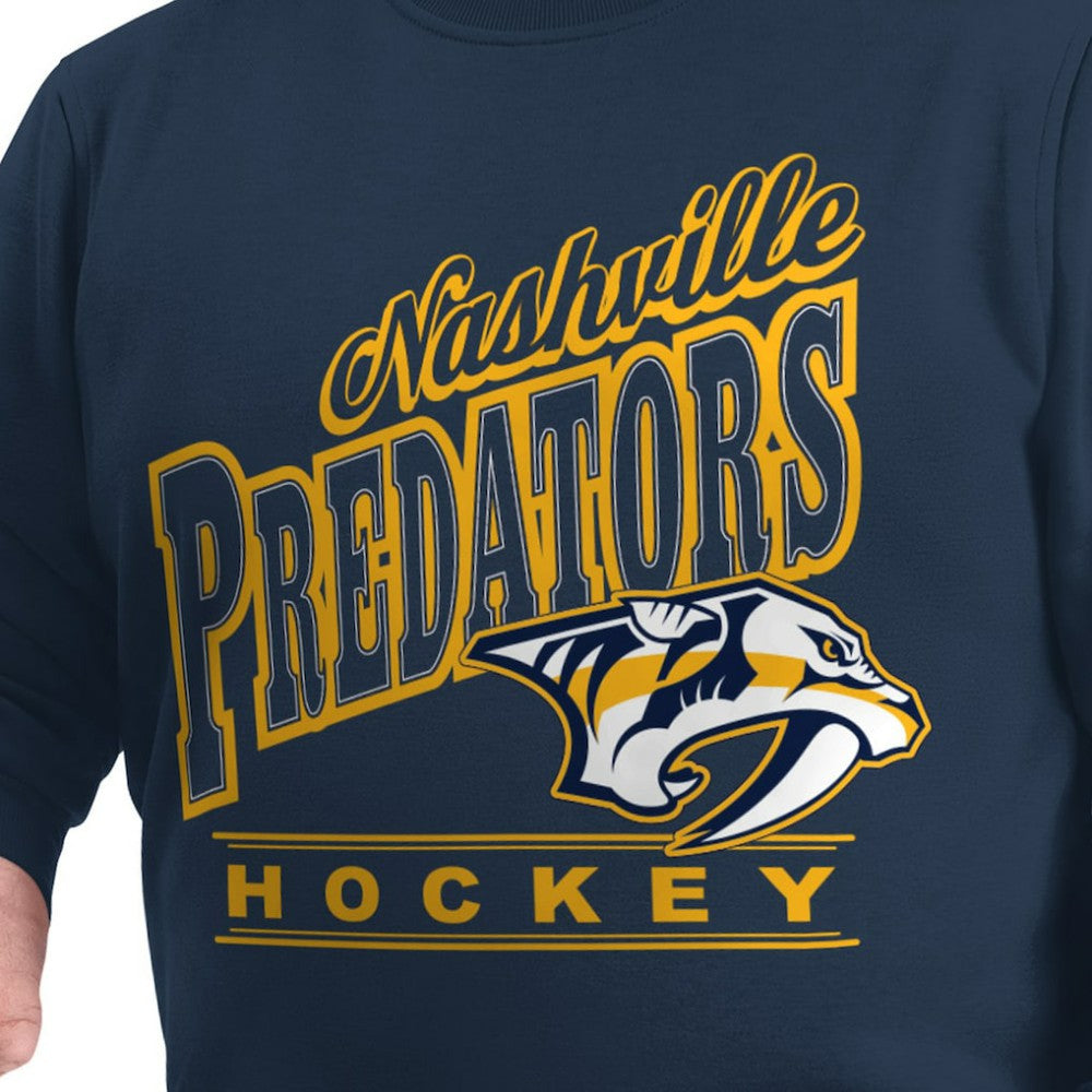 Nashville Predators - G-III Sports by Carl Banks Adaptive Headliner Fleece Sweatshirt Navy
