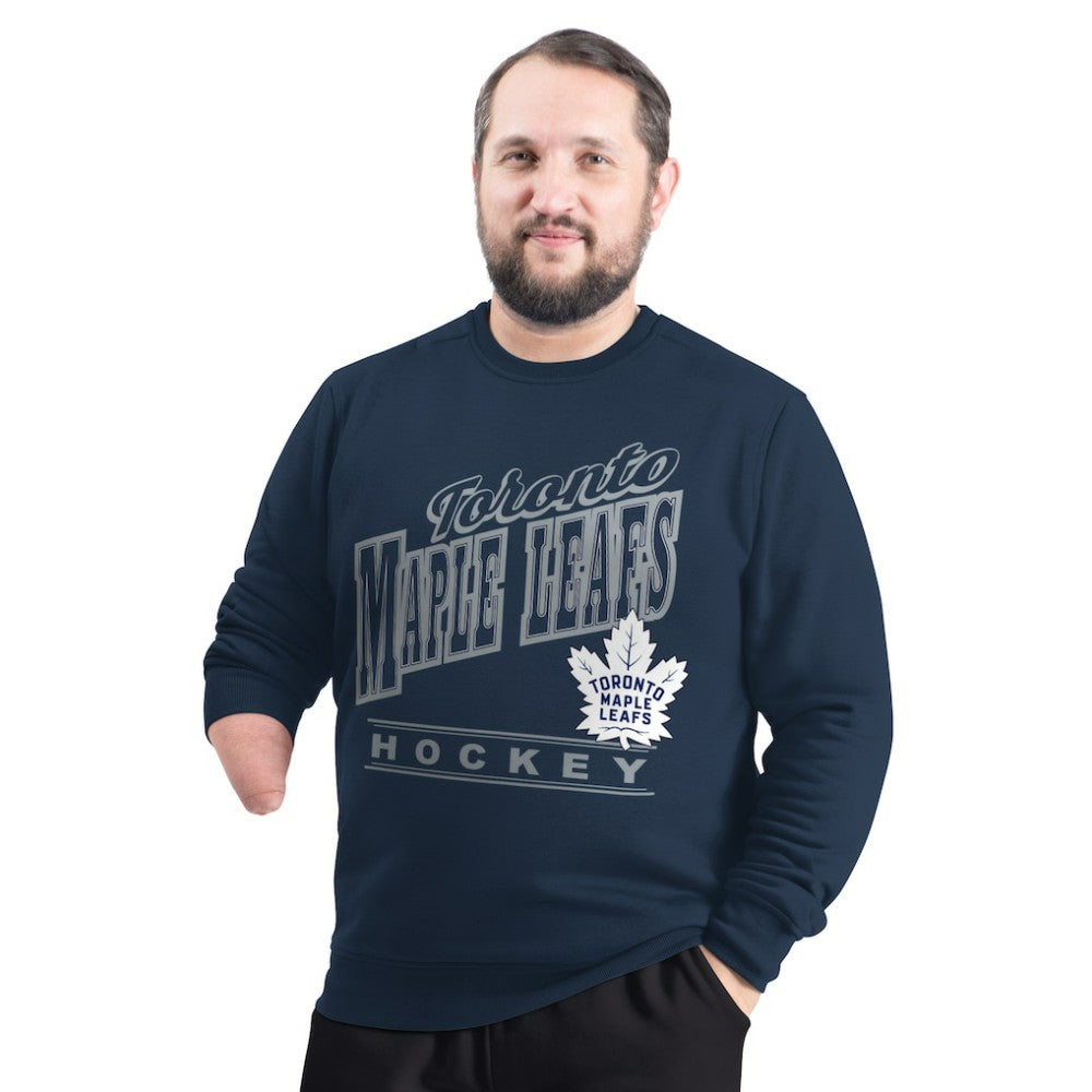 Toronto Maple Leafs - G-III Sports by Carl Banks Adaptive Headliner Fleece Sweatshirt Navy