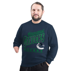 Vancouver Canucks - G-III Sports by Carl Banks Adaptive Headliner Fleece Sweatshirt Navy