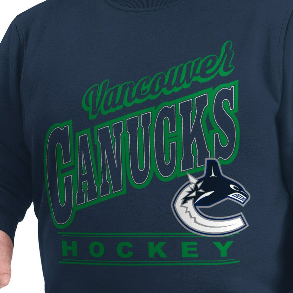 Vancouver Canucks - G-III Sports by Carl Banks Adaptive Headliner Fleece Sweatshirt Navy