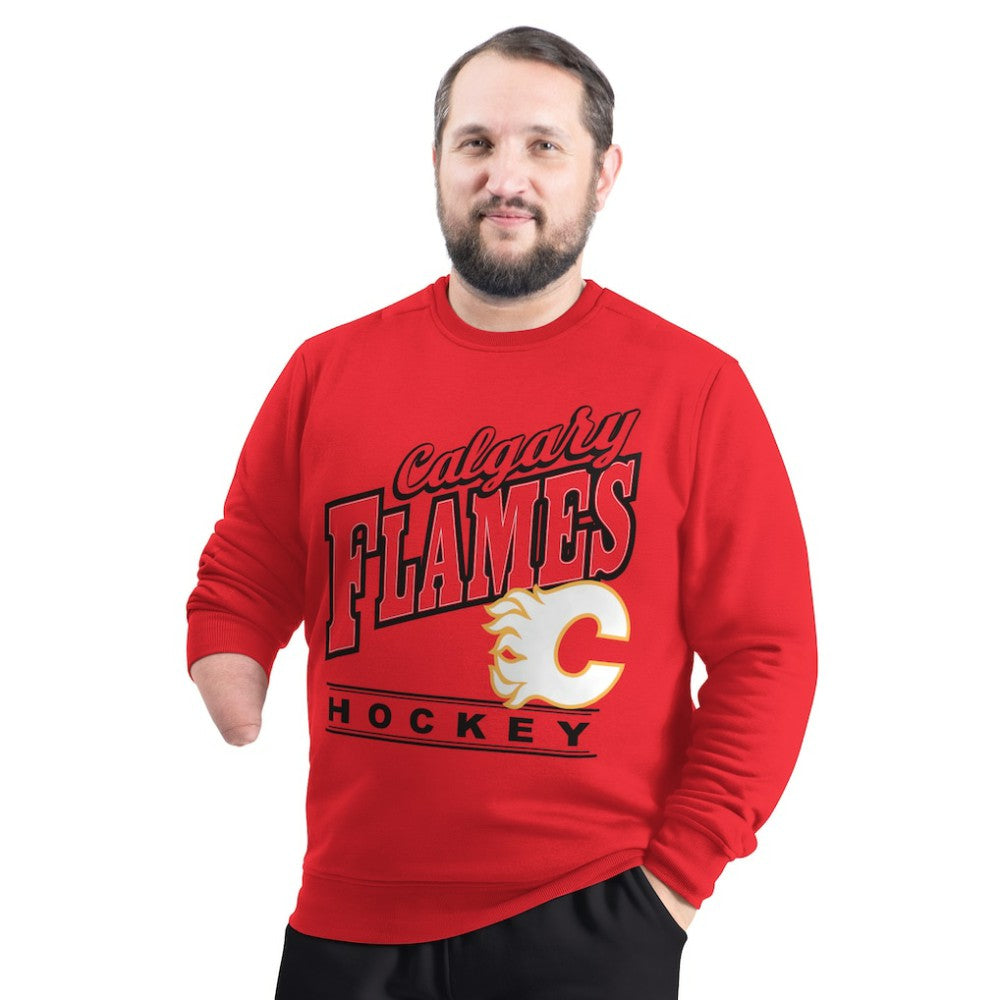 Calgary Flames - G-III Sports by Carl Banks Adaptive Headliner Fleece Sweatshirt Red
