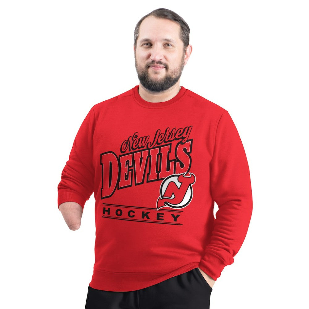 New Jersey Devils - G-III Sports by Carl Banks Adaptive Headliner Fleece Sweatshirt Red