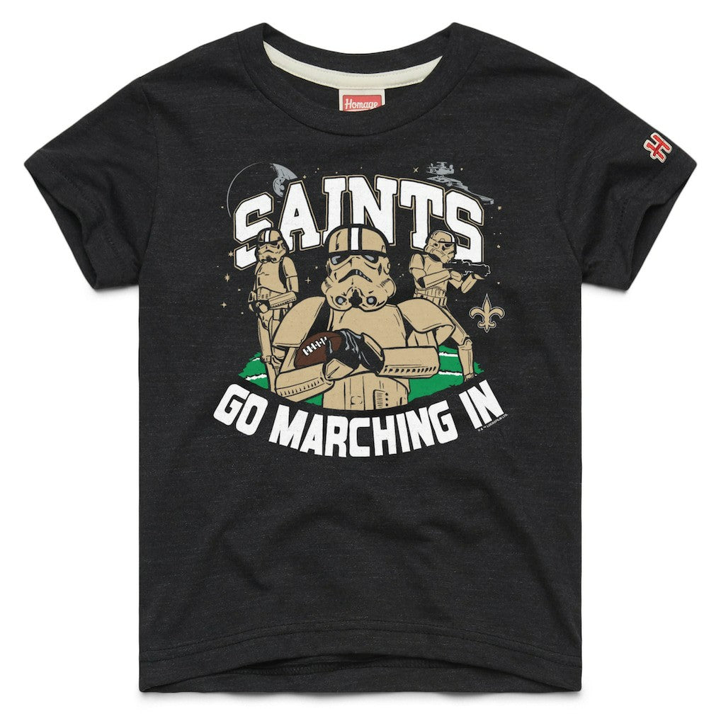 New Orleans Saints Homage Youth Star Wars x NFL Tri-Blend T-Shirt Black - NFL