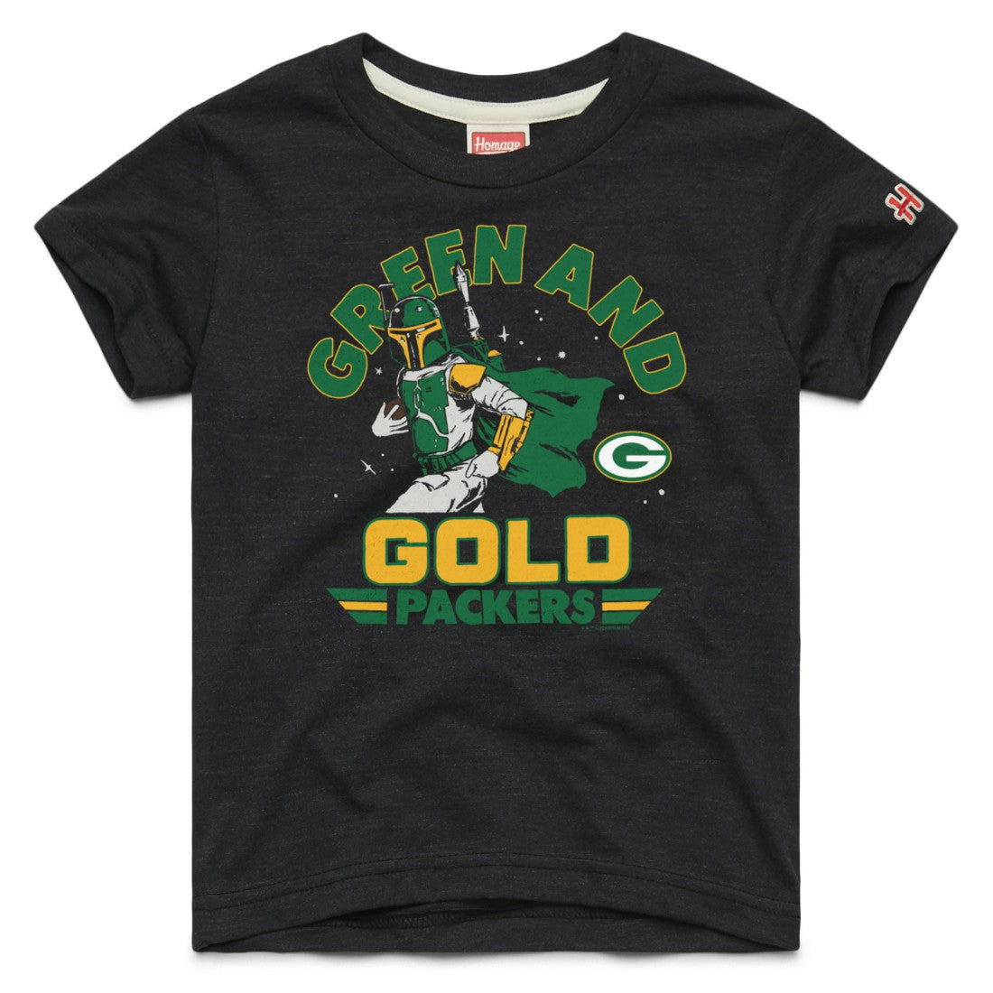 Green Bay Packers Homage Youth Star Wars x NFL Tri-Blend T-Shirt Black - NFL
