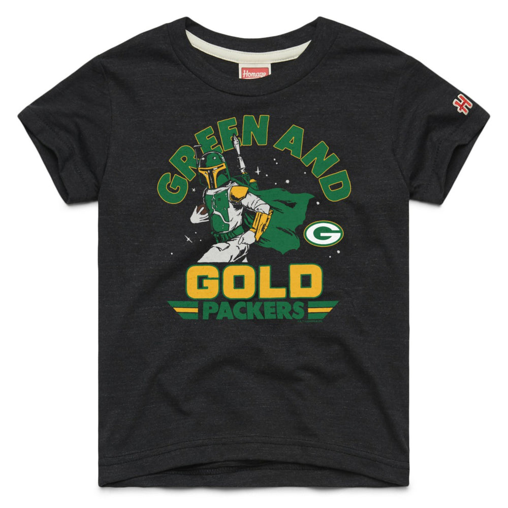 Green Bay Packers Homage Youth Star Wars x NFL Tri-Blend T-Shirt Black - NFL