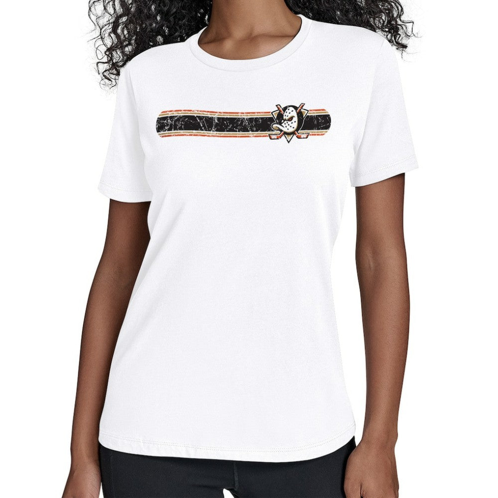 Anaheim Ducks - Starter Women's Team Stripe T-Shirt White