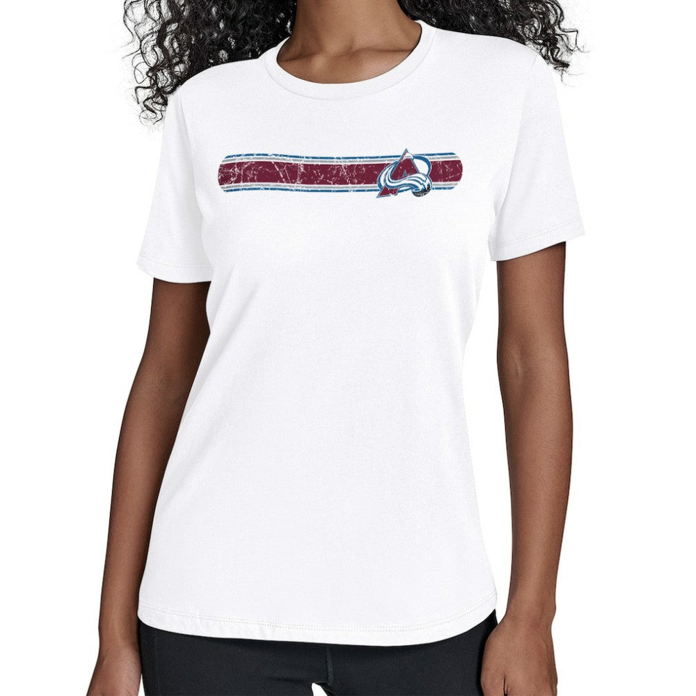 Colorado Avalanche - Starter Women's Team Stripe T-Shirt White