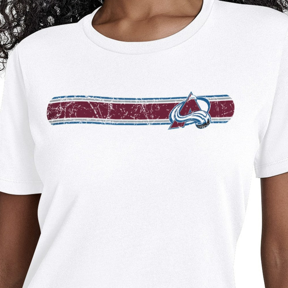 Colorado Avalanche - Starter Women's Team Stripe T-Shirt White