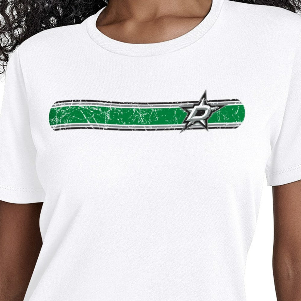 Dallas Stars - Starter Women's Team Stripe T-Shirt White