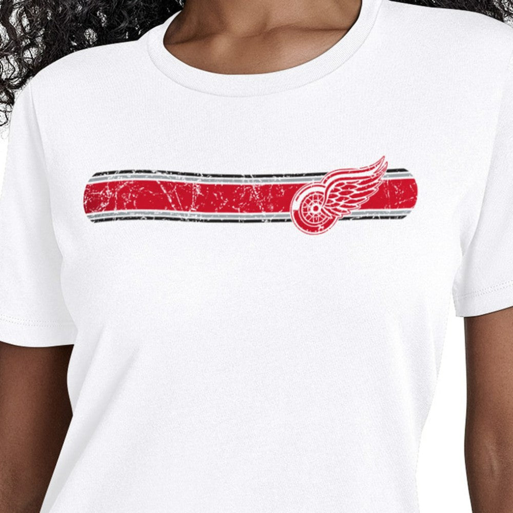 Detroit Red Wings - Starter Women's Team Stripe T-Shirt White