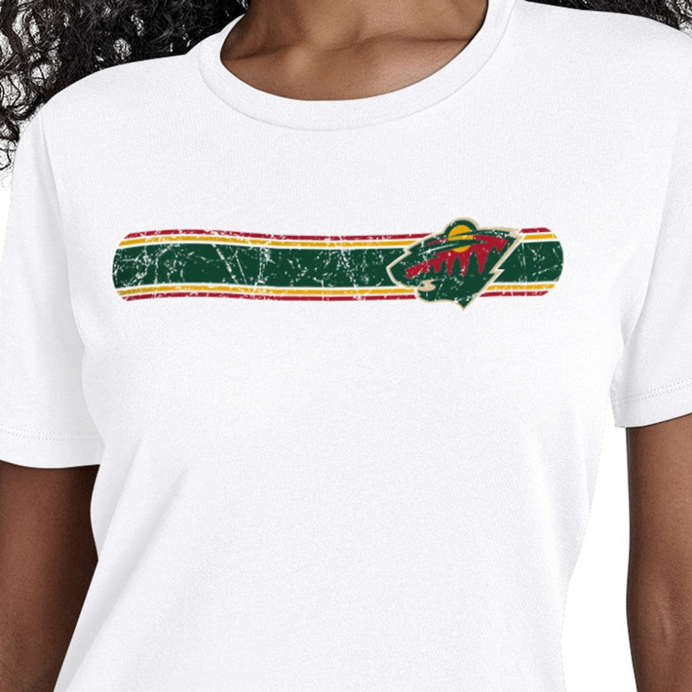 Minnesota Wild - Starter Women's Team Stripe T-Shirt White