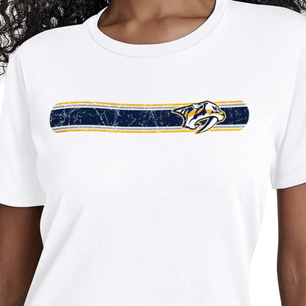 Nashville Predators - Starter Women's Team Stripe T-Shirt White