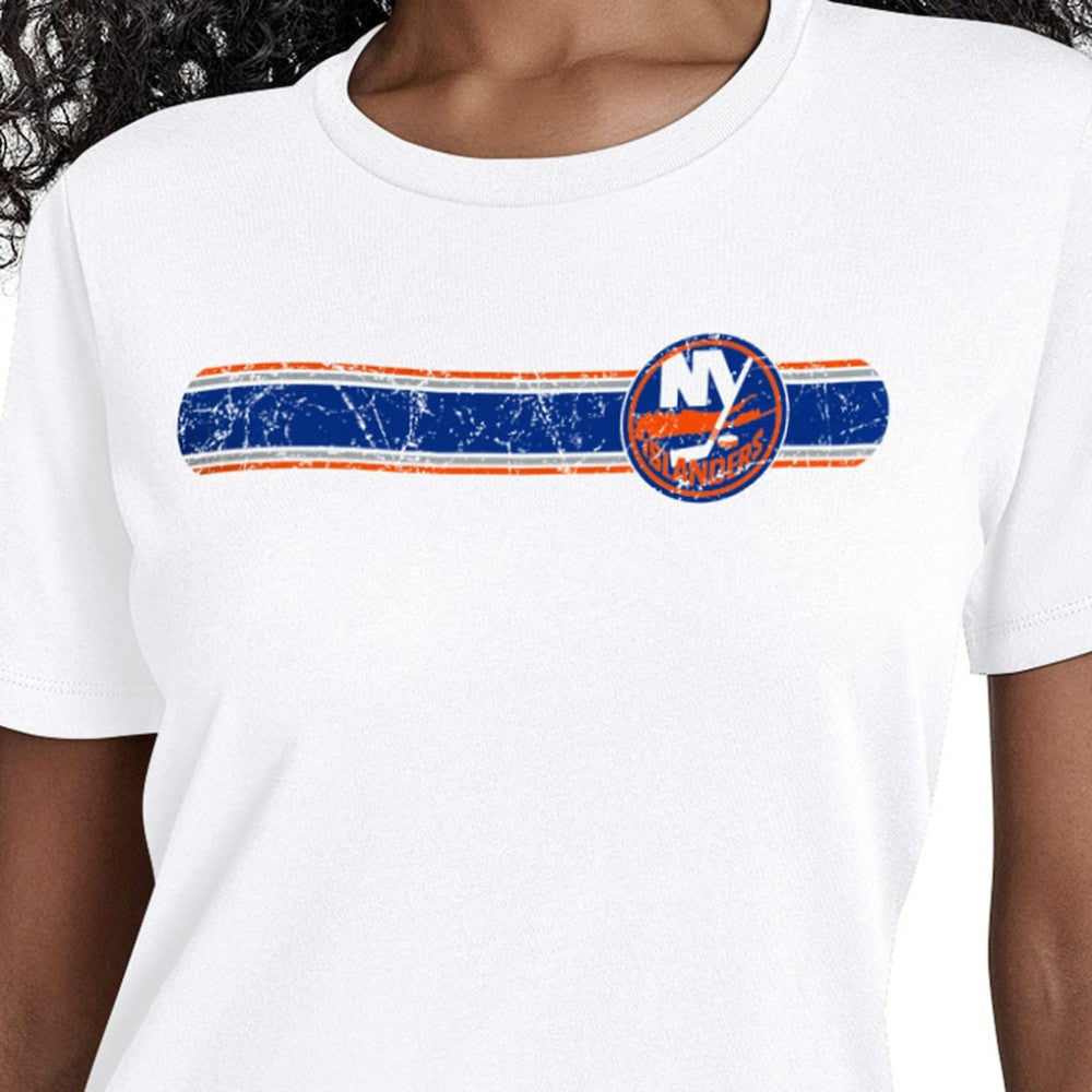 New York Islanders - Starter Women's Team Stripe T-Shirt White