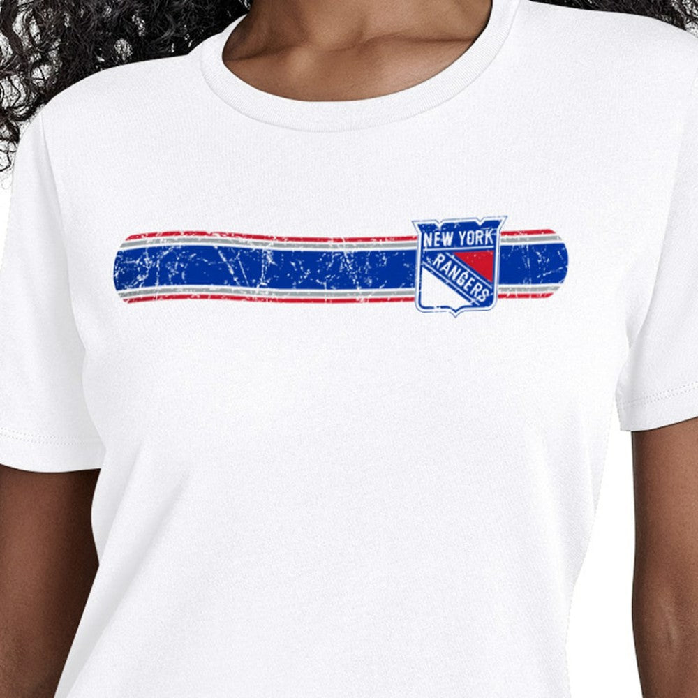 New York Rangers Starter Women's Team Stripe T-Shirt White
