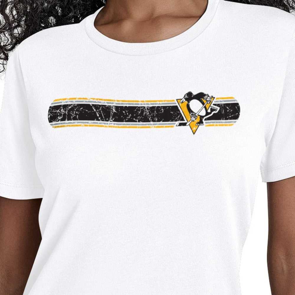 Pittsburgh Penguins Starter Women's Team Stripe T-Shirt White