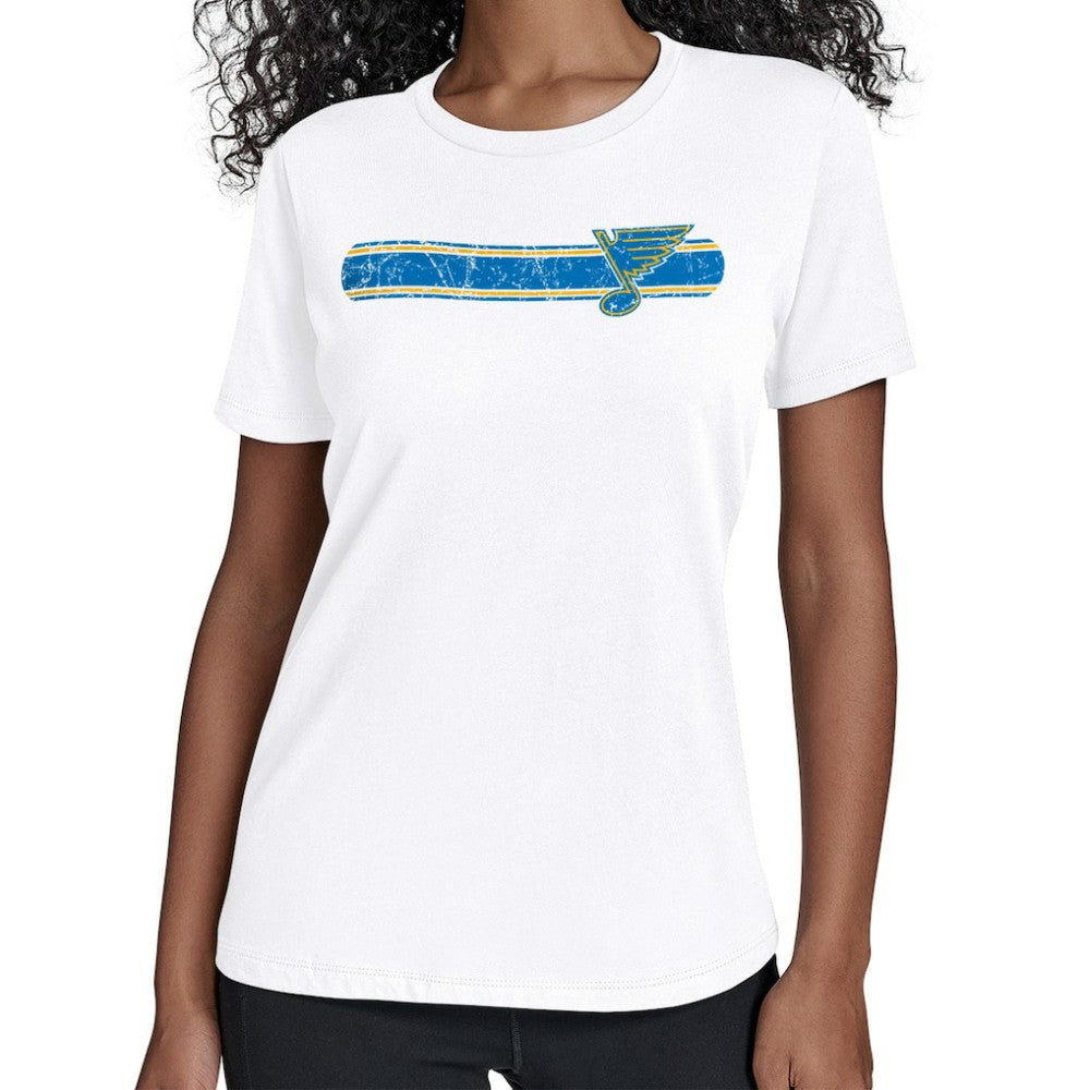 St. Louis Blues - Starter Women's Team Stripe T-Shirt White