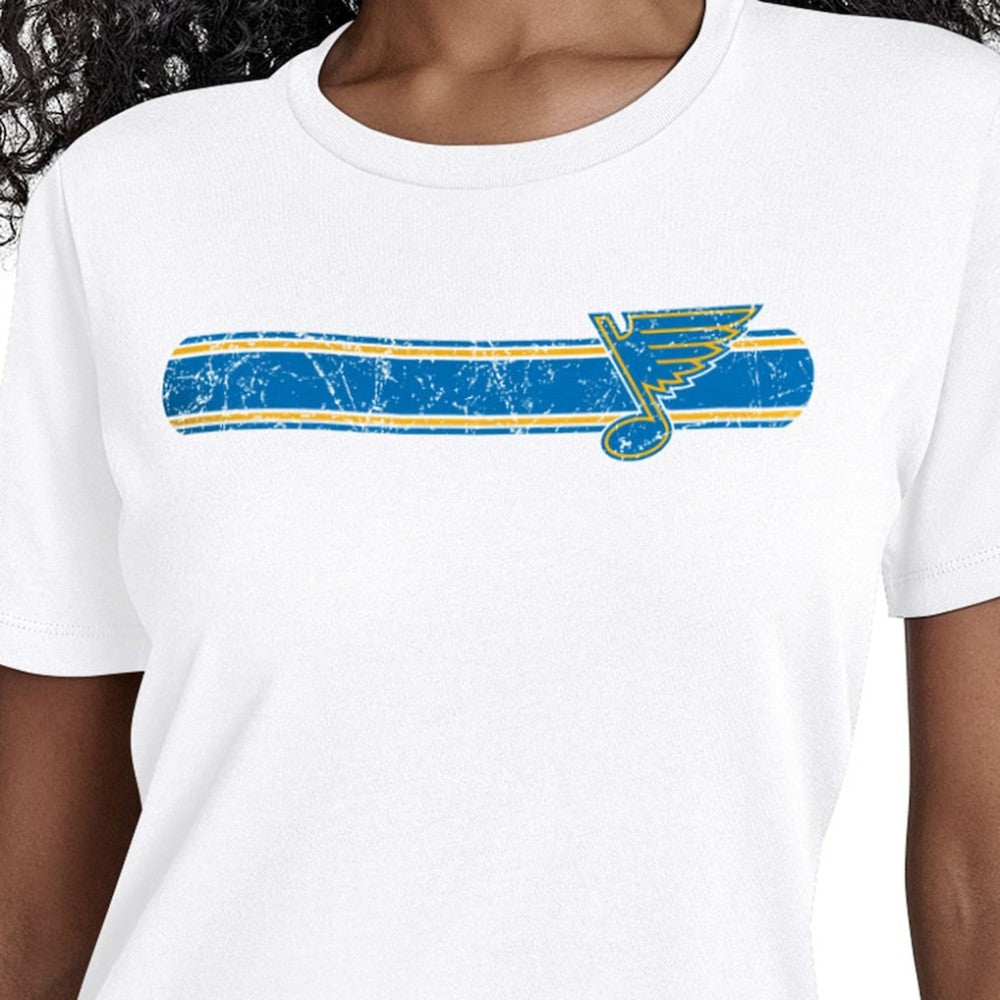 St. Louis Blues - Starter Women's Team Stripe T-Shirt White