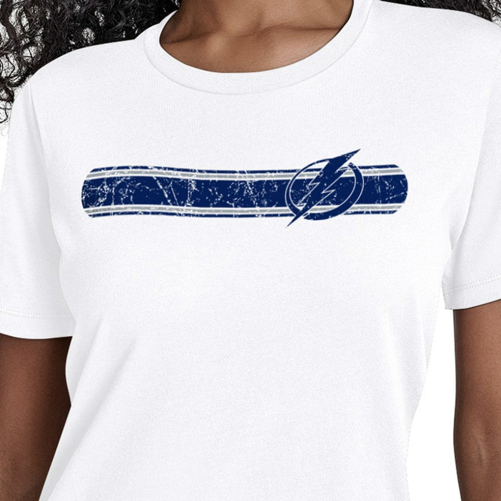 Tampa Bay Lightning - Starter Women's Team Stripe T-Shirt White