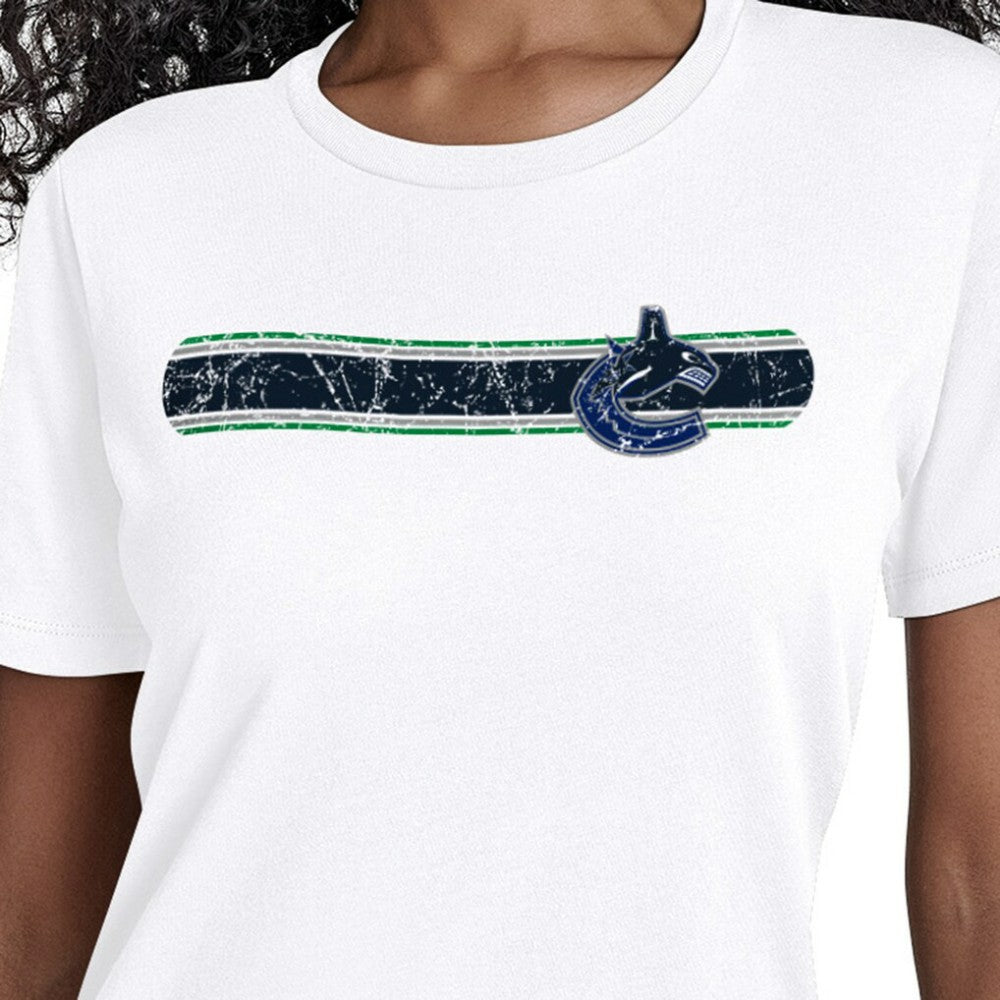 Vancouver Canucks - Starter Women's Team Stripe T-Shirt White