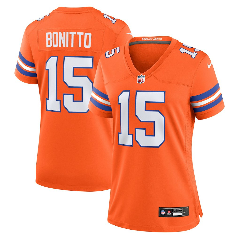Nik Bonitto Denver Broncos Women's Alternate 2 Mile High Collection 1977 Throwback Game Jersey Orange - Nike