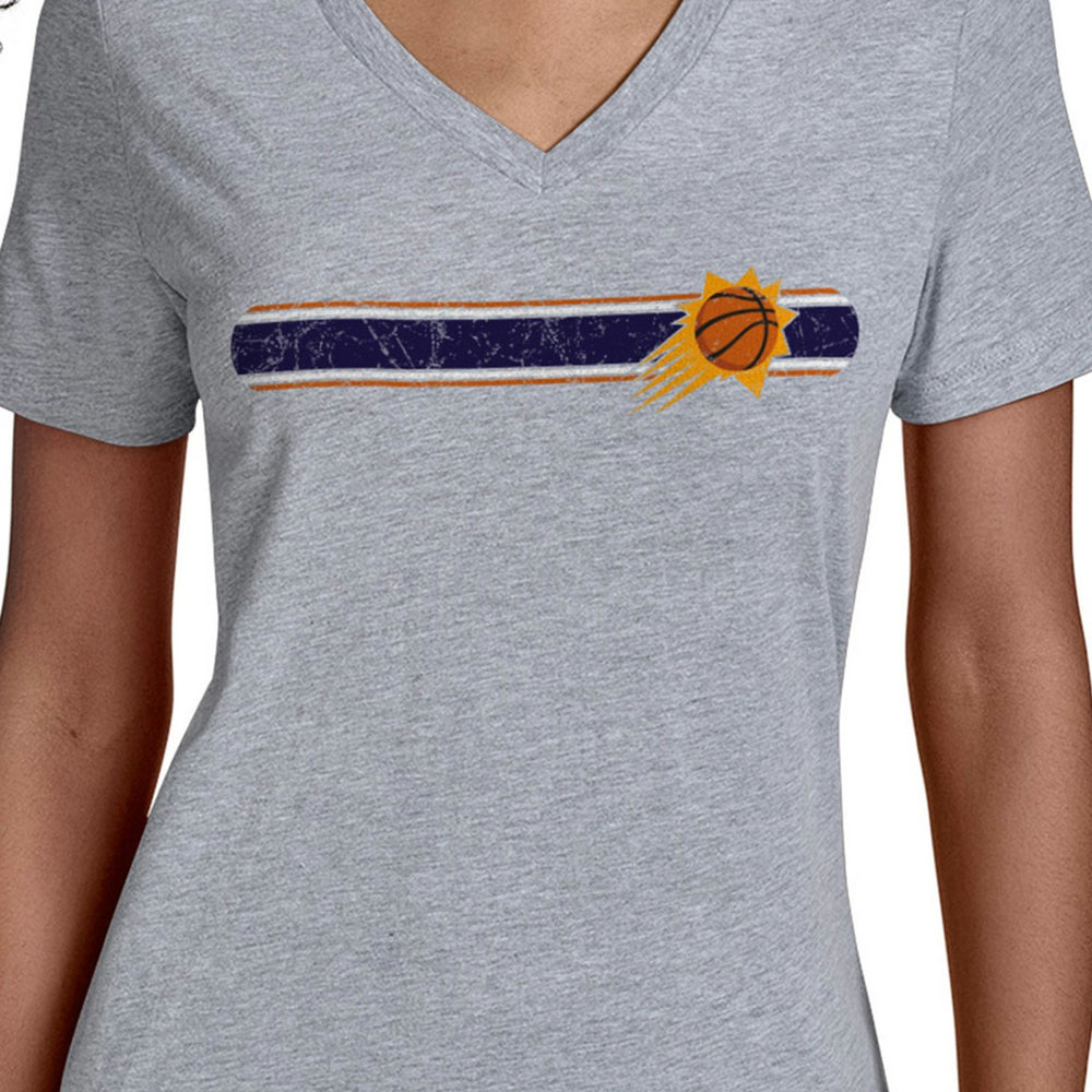 NBA - Phoenix Suns Starter Women's Team Stripe V-Neck T-Shirt - Gray