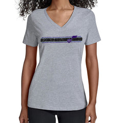 NBA - Utah Jazz Starter Women's Team Stripe V-Neck T-Shirt - Gray