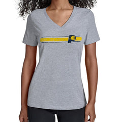 NBA - Indiana Pacers Starter Women's Team Stripe V-Neck T-Shirt - Gray