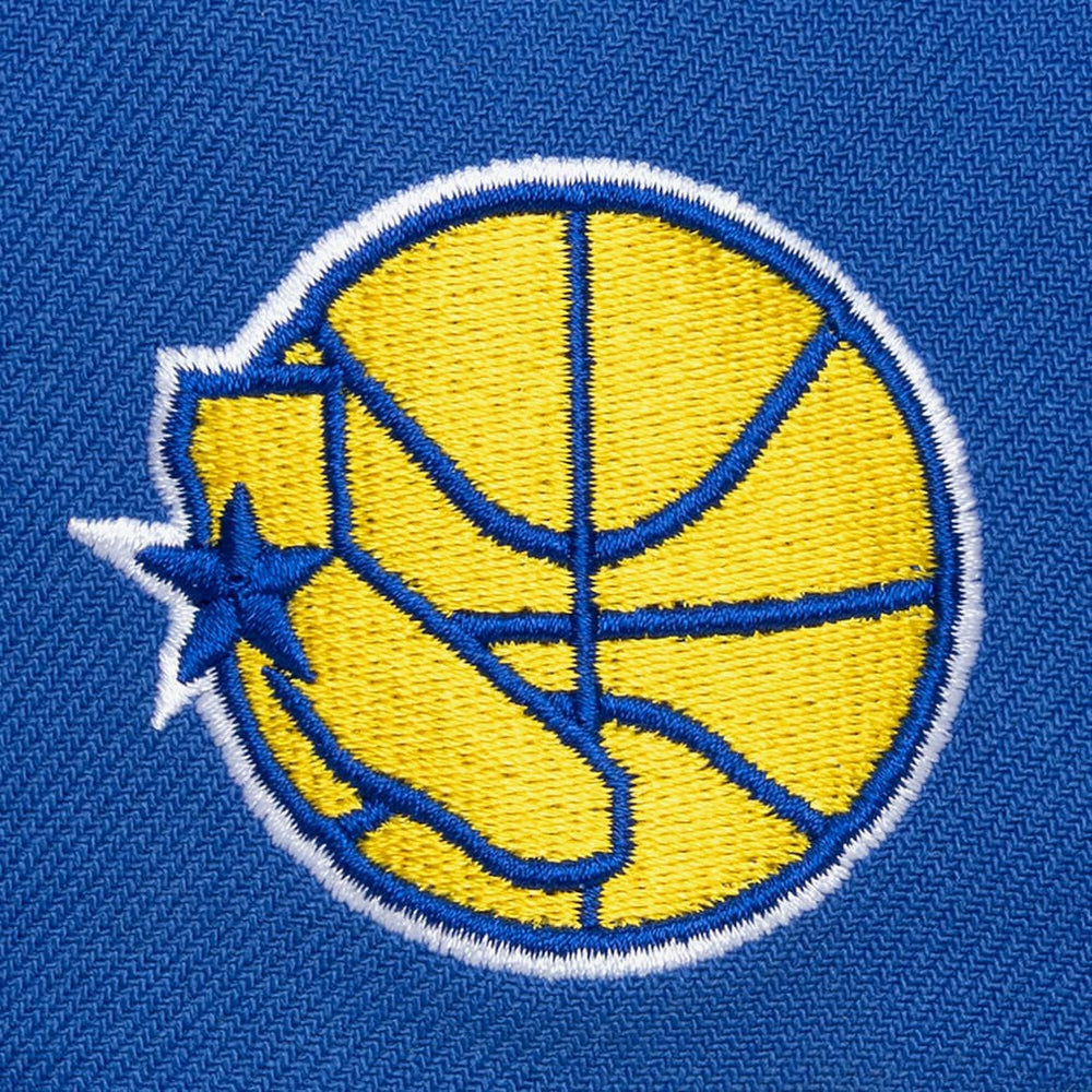 Mitchell & Ness - Golden State Warriors Hardwood Classics Old School Stacked Text Snapback Hat - Royal