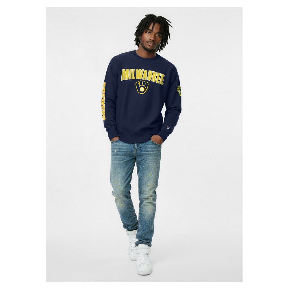 Milwaukee Brewers Champion Reverse Weave Chenille Sweatshirt Lifestyle