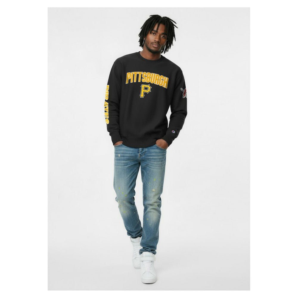 Pittsburgh Pirates Champion Reverse Weave Chenille Sweatshirt Lifestyle