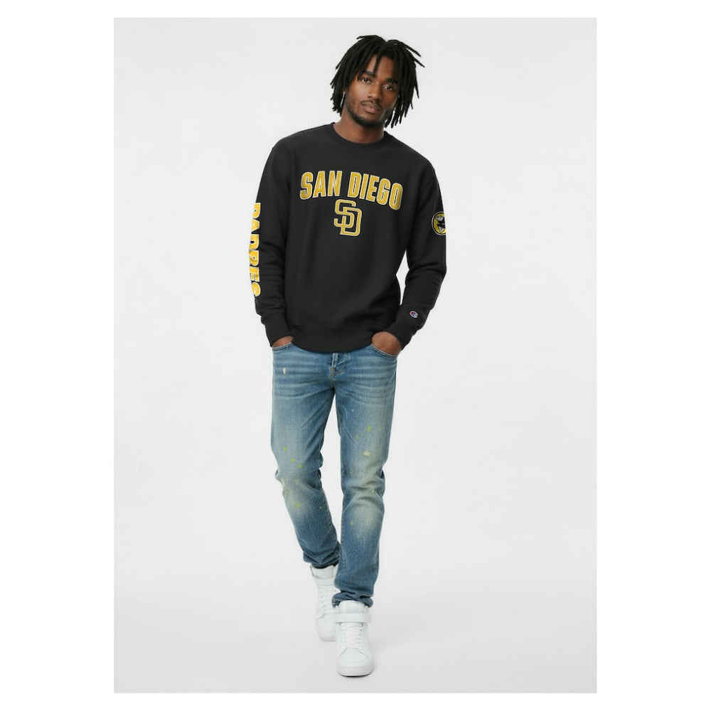 San Diego Padres Champion Reverse Weave Chenille Sweatshirt Lifestyle