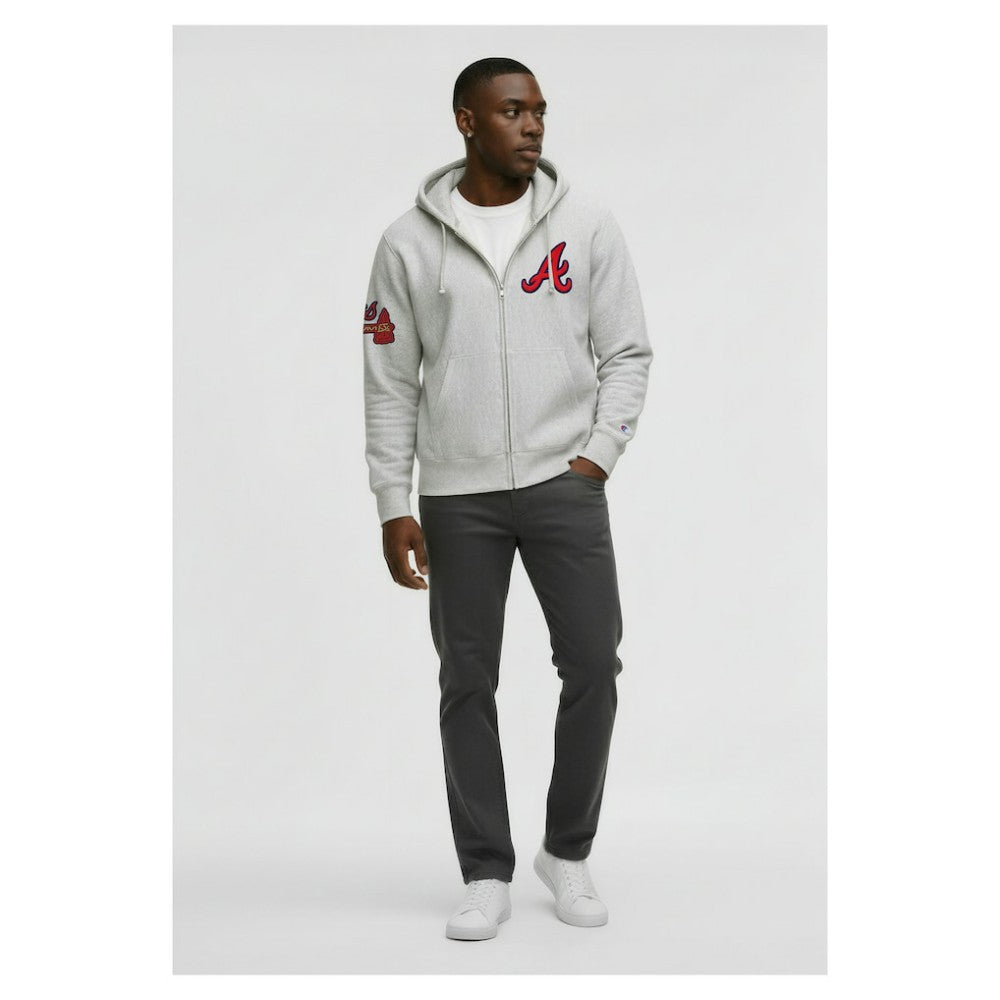 Atlanta Braves Champion Reverse Weave Chenille Full-Zip Hoodie Sale