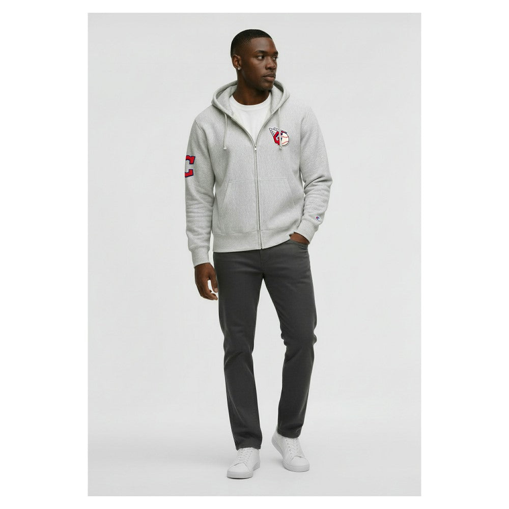 Cleveland Guardians Champion Reverse Weave Chenille Full-Zip Hoodie On Sale
